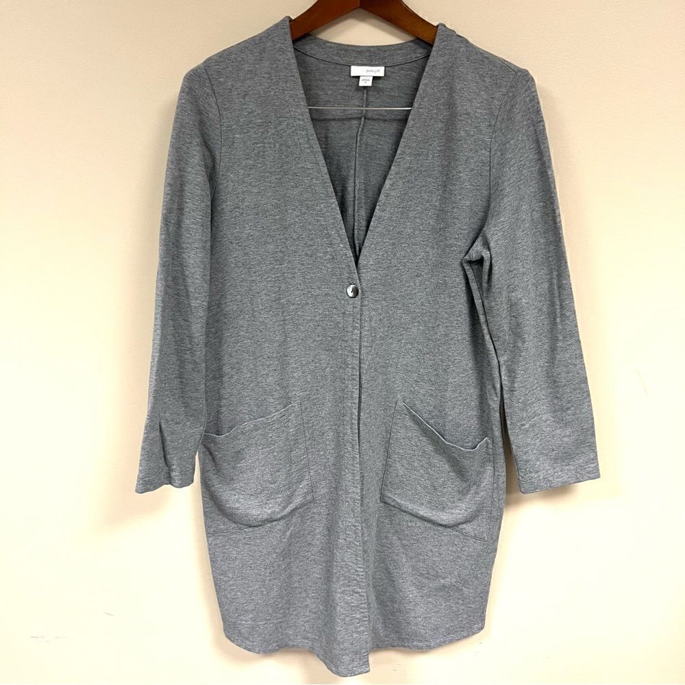 J Jill cotton blend grey cardigan.  Size M